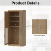 SpassWay Modern Wooden Decorative Combination Storage Cabinet With Four Doors Versatile for Entryway Living Room Hallway Black/Natural Wood - 4 of 4