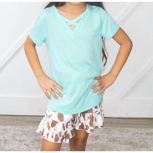 Girl Tangled V-Neck Basics Shirt - Southern Grace - 1 of 3