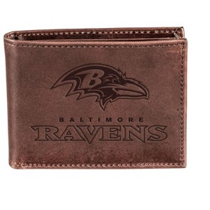 Evergreen NFL Baltimore Ravens Brown Leather Bifold Wallet Officially Licensed with Gift Box - 1 of 1