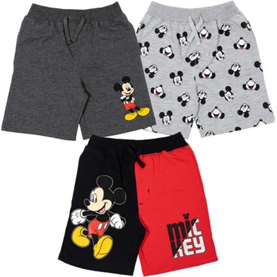 Disney Mickey Mouse Infant Baby Boys French Terry 3 Pack Shorts Grey / Black 24 Months