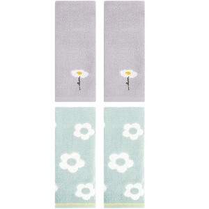 REGALWOVEN 4 Pcs Bathroom Soft Absorbent Cotton Hand Towels - 1 of 4