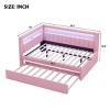 Platform Bed Frame Modern Upholstered with Trundle for Bedroom Storage - 59"W - 3irtyhousy - 4 of 4