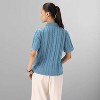 Members Only Women's Cable Knit Vintage Short Sleeve Polo Cardigan Sweater - 3 of 4