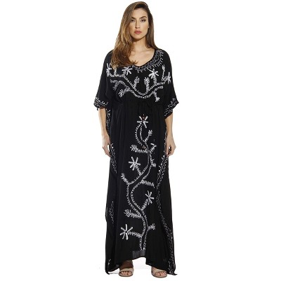 black with white embroidery