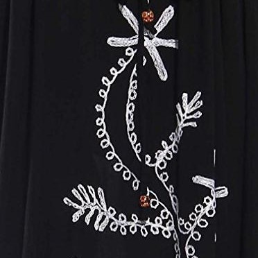 black with white embroidery