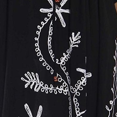 black with white embroidery