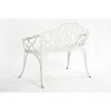 Vynxaria White Patio Bench with Butterfly Design - 33.80'' W x 22.40'' D x 34.60'' H - 4 of 4