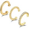 3PCS Ear Cuff Gold Silver Cuff Earrings for Women Teen Trendy Non Piercing Hypoallergenic Cubic Zirconia Earrings Set Jewelry Gifts - 2 of 4