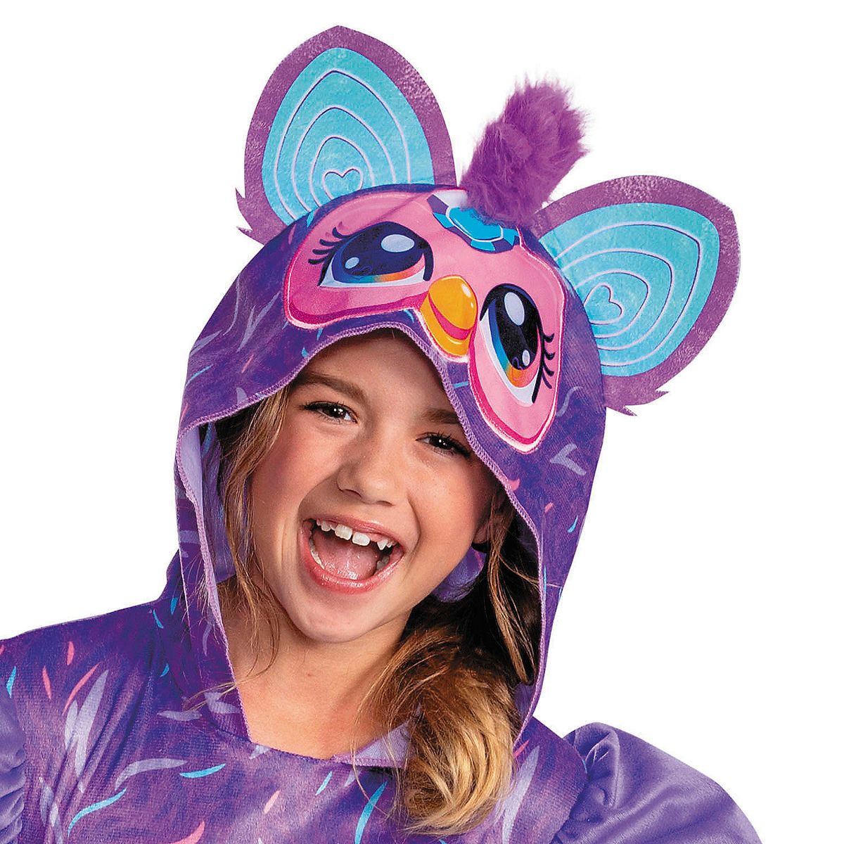Kids Furby™ Purple Hooded Dress Costume - thumbnail 3