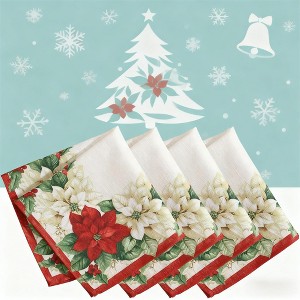 4 Pcs Thanksgiving Napkins, 17x17" Machine Washable Christmas Napkins for Holiday Gatherings Christmas Decorations - 1 of 4