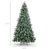Pre-Lit Flocked Artificial Christmas Tree with Pine Cones, Full Natural Hinged Branches for Home Party Office Holiday, Green - 2 of 4