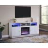 70" Fireplace Console TV Stand with Heater, LED Lights, Cabinets, and Shelves for Living Room and Bedroom - 4 of 4