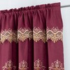 RT Designers Collection Bonnie Macrame Rod Pocket Room Darkening Curtain Panels for Living Room 52" x 84" Burg - 3 of 4
