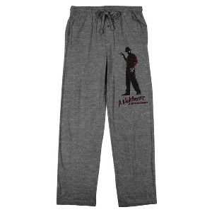Nightmare On Elm Street Freddy Men's Graphite Heather Sleep Pajama Pants - 1 of 4