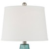 360 Lighting Dylan 27 1/2" Tall Modern Coastal Table Lamps Set of 2 WiFi Smart Socket Blue Glass Living Room Bedroom Bedside Nightstand White Shade - 3 of 4