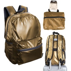 Boarding Pass Recycled Metallic Foldable & Packable Pouch Backpack - 1 of 1