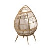 GDFStudio Kabella Outdoor Wicker Teardrop Chair with Cushion, Beige/Light Brown - 4 of 4