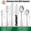 Aoibox 49-Piece Stainless Steel Flatware Set with Organizer for 8, Includes Knives, Forks, Spoons, Salad Forks, Tea Spoons, and Steak Knives - 2 of 4