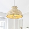 Dewdrop 4 Light Japandi Style Pendant Light Nordic Rattan Fixture ETL Certified for Living Room Bedroom - 3 of 4