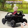 Black 24V 2 Seater Kids Ride On Electric Car With Remote Control  Led Lights Music Usb And All Terrain Performance Black - 2 of 4