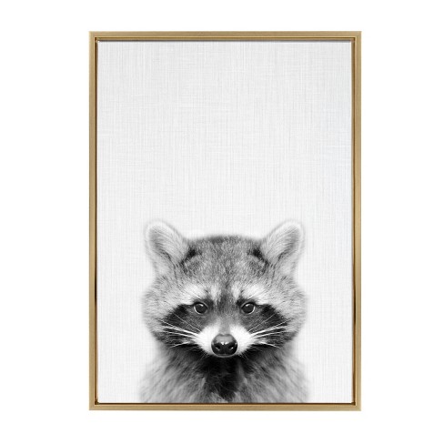 Sylvie Raccoon Framed Canvas by Simon Te Tai - Kate & Laurel All Things Decor - image 1 of 4