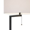 360 Lighting Modern Floor Lamp with Table Glass 62" Tall Black White Fabric Drum Shade for Living Room Reading Bedroom Office - 3 of 4