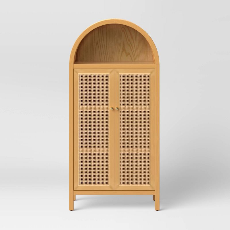 Woven Arched Wood Cabinet - Threshold™, 5 of 16