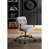 Sapphtopaz Retro Office Chair with Wheels Tufted Leather Upholstered Adjustable Height Swivel Chair with Sturdy Base & Armrests for Home Office - 2 of 4