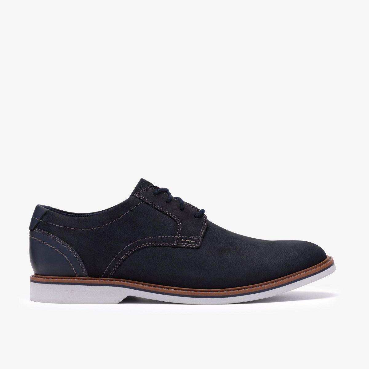 Clarks Mens Radcliff Low Navy Nubuck Shoes