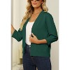Women's 3/4 Sleeve Open Front Cropped Cardigan Sweater Elegant Shrugs for Women - 3 of 4