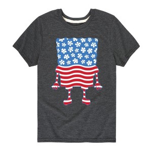 Boys' - SpongeBob SquarePants - Silhouette Stars Stripes Short Sleeve Graphic T-Shirt - 1 of 4