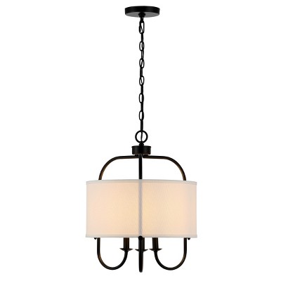 Jemmi Black Brass and Glass Drum Pendant Light