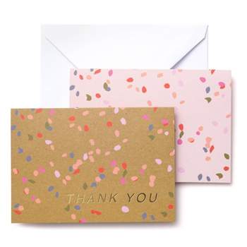 50ct Thank You Confetti Blank Note Cards