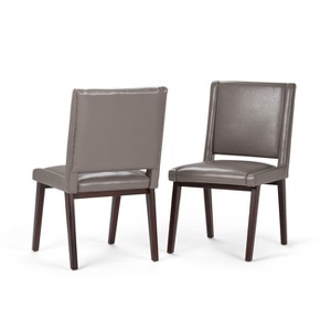 Tierney Deluxe Dining Chair Set of 2 Taupe Bonded Leather - Wyndenhall, Brown