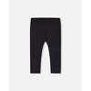 Deux par Deux Girl Organic Cotton Capri Legging Black and Small Flower - 3 of 4