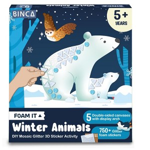 Binca Foam Sticker Mosaic Art Activity Winter Animals - 1 of 4