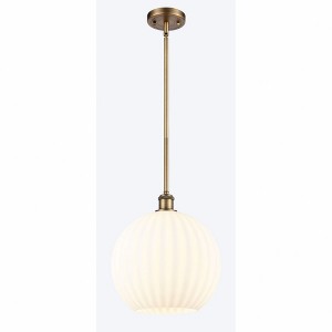 White Venetian - 1 Light Stem Hung Pendant In Modern Style-13.5 Inches Tall and 12 Inches Wide - 1 of 1