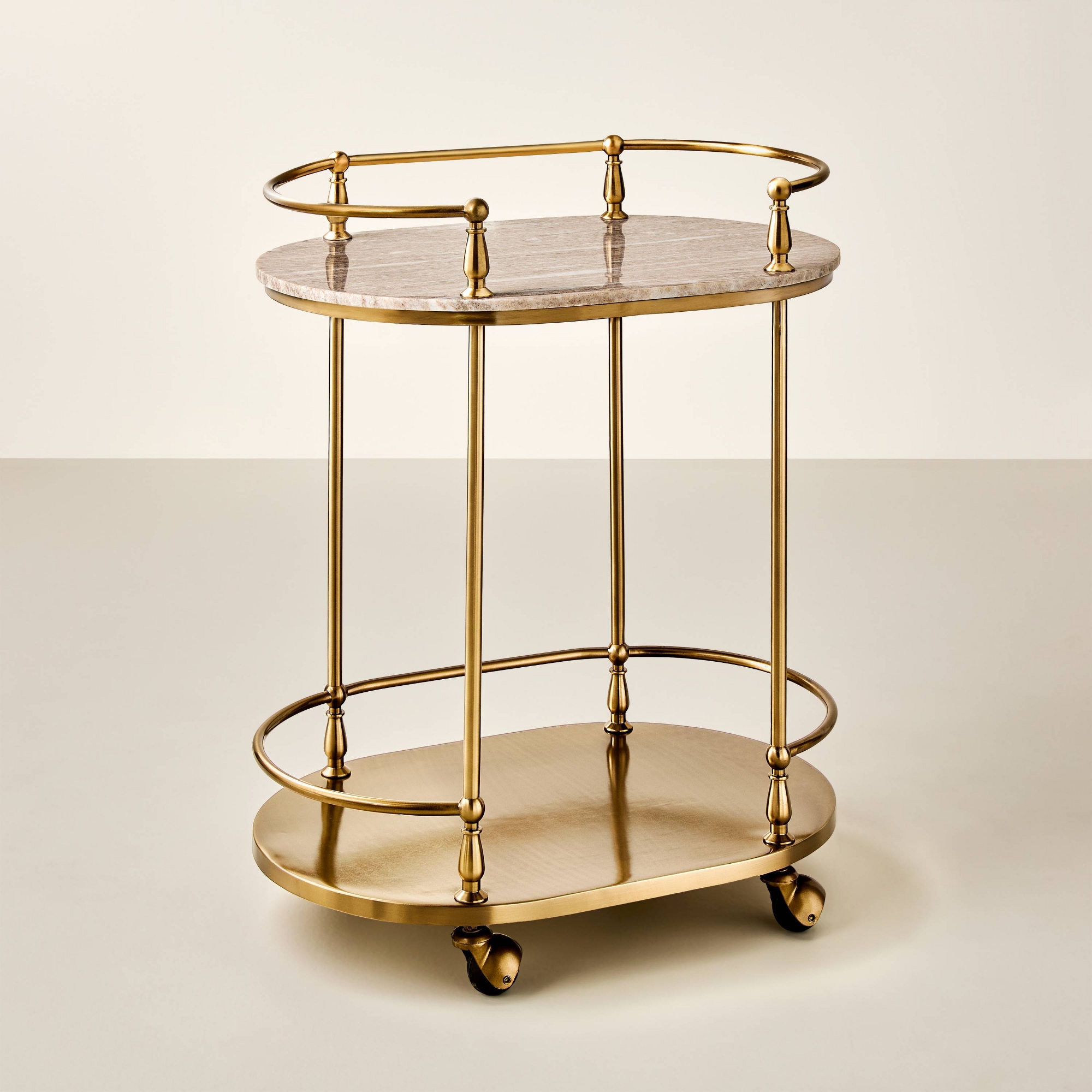 30" Metal and Marble Bar Serving Cart - Hearth & Hand™ with Magnolia