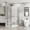 MAYEERTY Frameless Shower Door Corner Shower Enclosure with Clear Tempered Glass Pivot Shower Door - 2 of 4