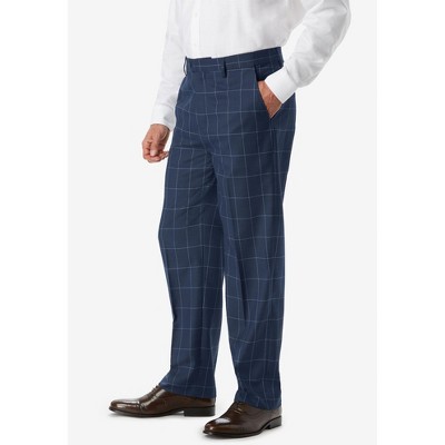 KingSize Easy Movement Plain-Front Expandable Dress Pants