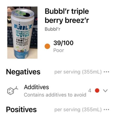 Bubbl'r Triple Berry Breez'r Antioxidant Sparkling Water - 6pk/12 Fl Oz Can  : Target