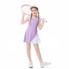 Girls Tennis Dress Sleeveless Workout Dress with Separate Shorts Asymmetric Color Block Glof Dress A Line Athletic Dress for Girls - 4 of 4