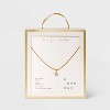 14K Gold Plated Cubic Zirconia Herringbone Bezel Chain Necklace - A New Day™ - image 3 of 3