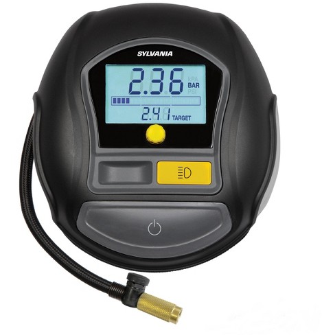 Sylvania Rapid Portable Tire Inflator - Large Led Digital Display Gauge  With Quick Set Auto Stop Inflation