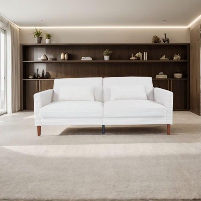 NicBex Couches for Living Room 74.2" Oversized Deep Seat Loveseat Sofa Couch Linen Upholstered 2 seat Sofa with Toss Pillows