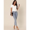 Seta T Women's Summer Casual V Neck Ribbed Knit Twisted Front Pullover T-Shirt - 3 of 4