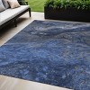 Denim Blue And Sky Blue Abstract Washable Indoor Outdoor Area Rug - 2 of 4