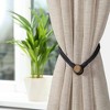 Evideco French Home Goods Magnetic Curtain Tiebacks – Double Braided Cord with Wooden Tips - 2 of 4