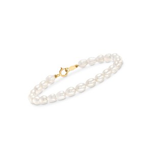 Ross-Simons Child's 4-4.5mm Cultured Pearl Bracelet With 14kt Yellow Gold - 1 of 4