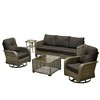XIZZI Patio Furniture Sets Designed for Outdoor Relaxation, Comfy 3.5-Inch Cushions & 360° Swivel Action for Extra Comfort, 5 Pcs/Set, Black - 2 of 4